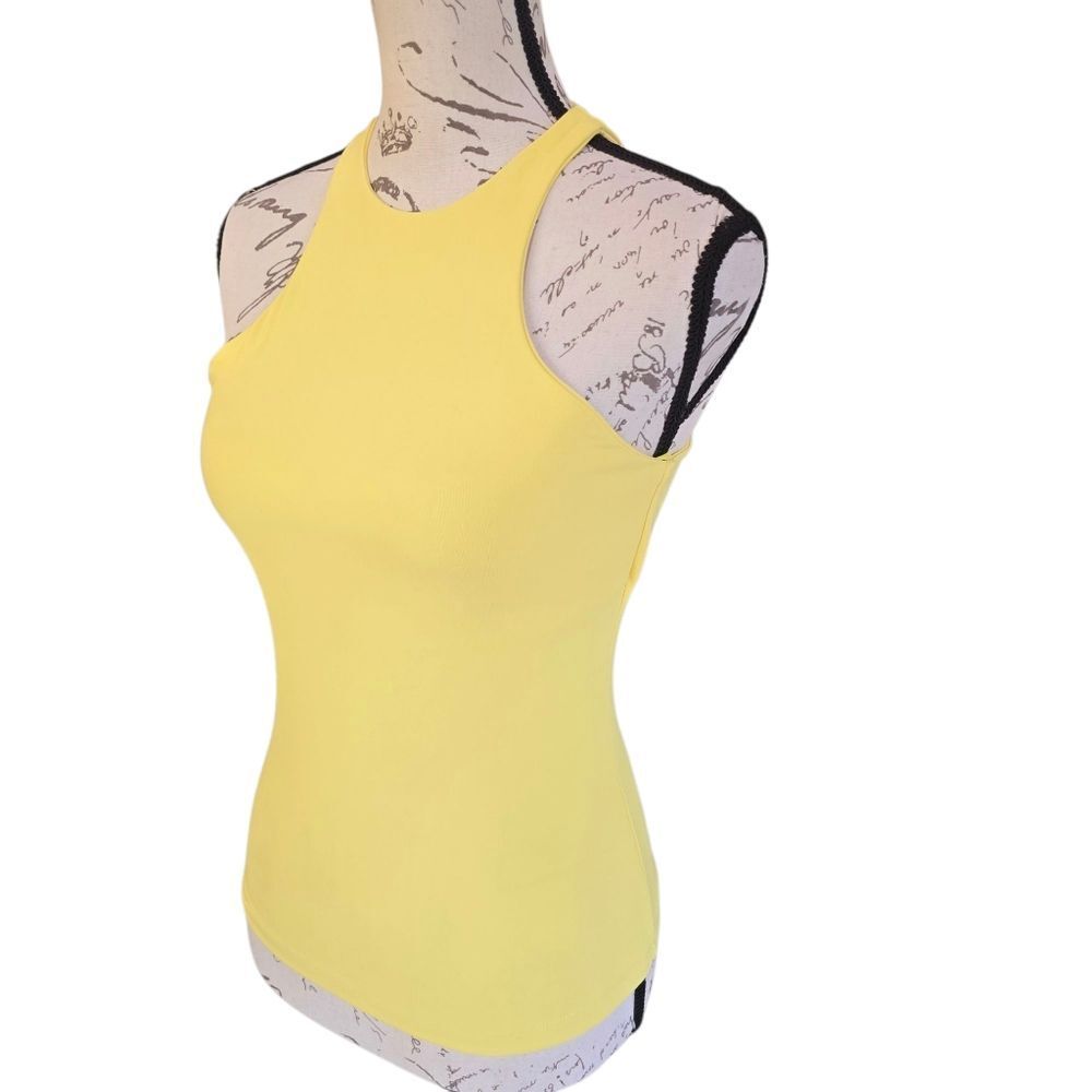 Susana Monaco‎ -379 NWT Racerback Tank Top In Lemon Zest Yellow XS - Picture 2 of 7
